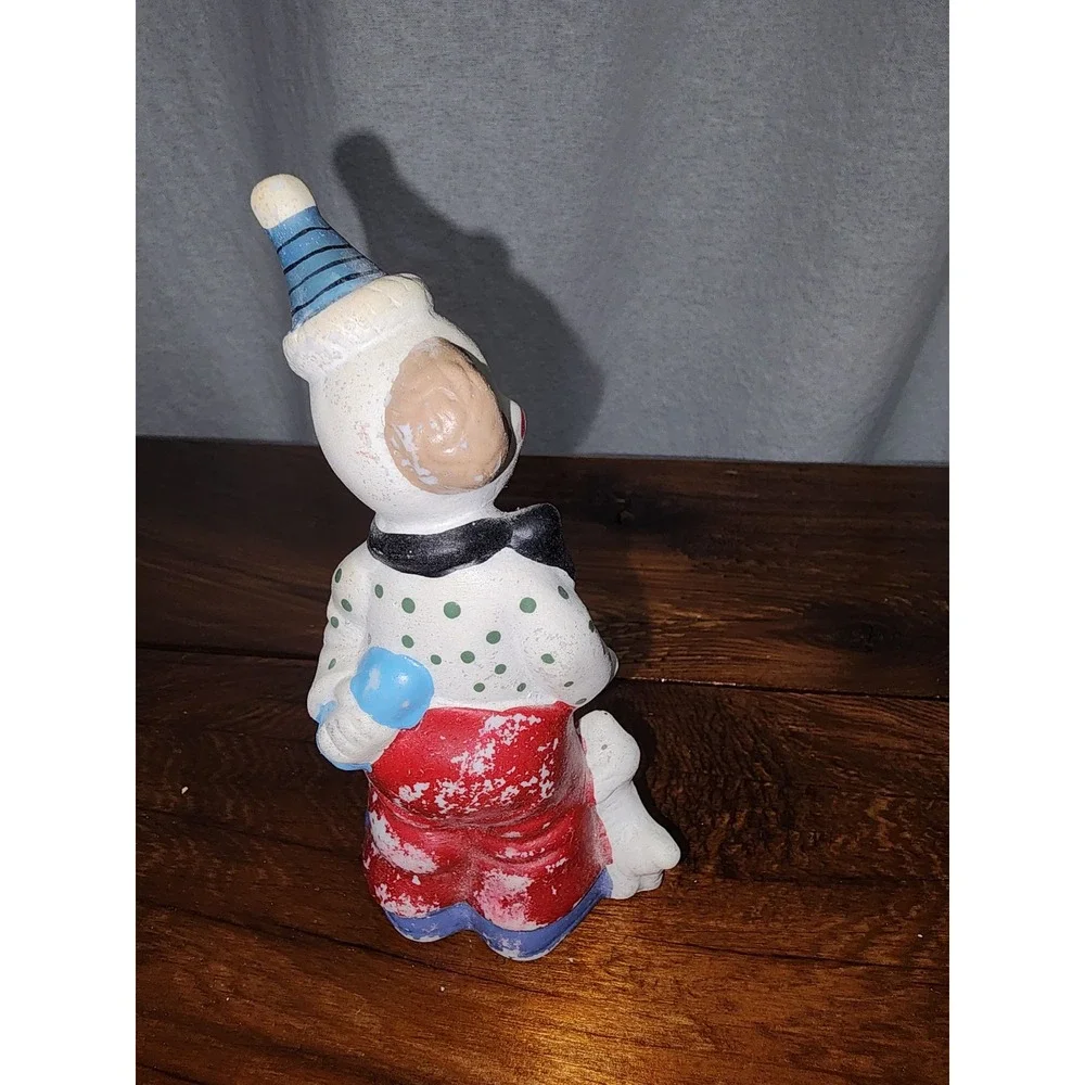 Set of Two Clowns with‎ pets vintage Porcelain Figurines